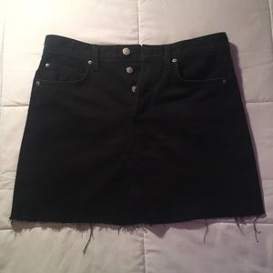 Black denim skirt